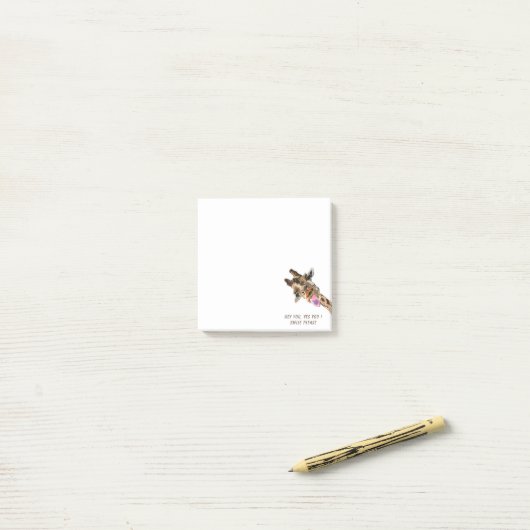Grappige Post-it® notes Happy Giraffe - aangepaste (Op bureau)
