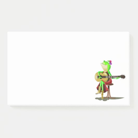 Grappige Post-it® Notities met Kikker die Gitaar S Notes (Voorkant)