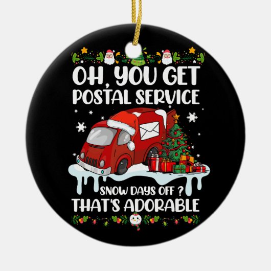Grappige postbeambte kerst grap Mailman krijg je Keramisch Ornament (Voorkant)