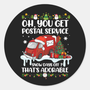Grappige postbeambte kerst grap Mailman krijg je Ronde Sticker