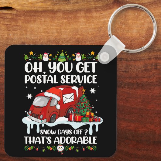 Grappige postbeambte kerst grap Mailman krijg je Sleutelhanger (Achterkant)