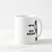 Grappige Postbode Dansende Postbode Waardering Koffiemok (Voorkant rechts)