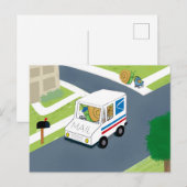 Grappige postbode post dame bedankt slakkenpost briefkaart (Voorkant / Achterkant)