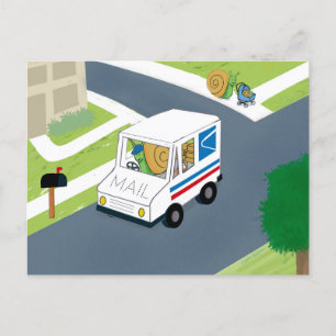 Grappige Postbode Post Dame Dank U Slakkenpost Briefkaart