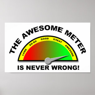 Grappige Poster Awesome Meter