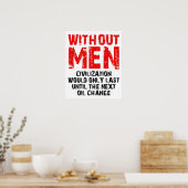 Grappige Poster Civilisatie Zonder Mannen (Keuken)