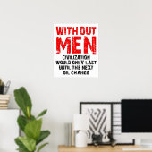 Grappige Poster Civilisatie Zonder Mannen (Thuiskantoor)