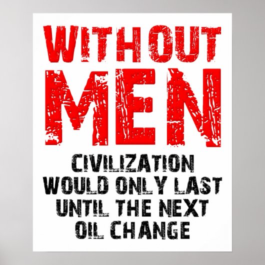 Grappige Poster Civilisatie Zonder Mannen (Voorkant)