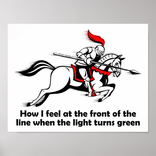 Grappige Poster Groen Licht Ridder (Voorkant)