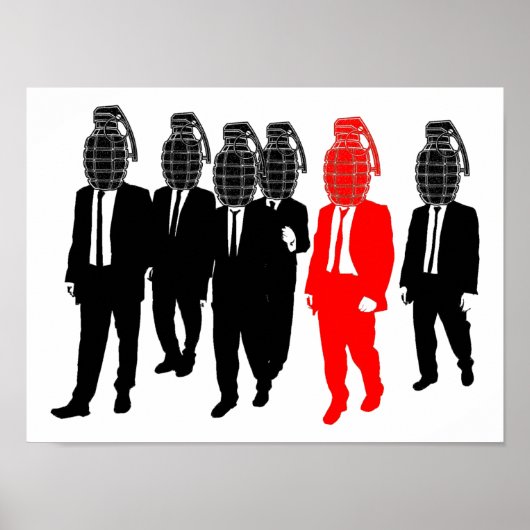 Grappige Poster met Granaat Hoofd (Voorkant)