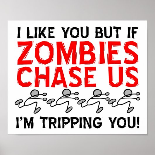 Grappige Poster met Struikelende Zombies (Voorkant)