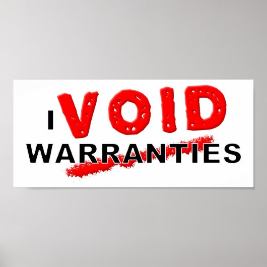 Grappige Poster Niet Geldige Garantie (Voorkant)