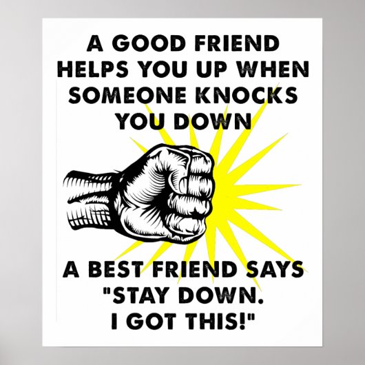 Grappige Poster Over Het Vechten Met Je Beste Vrie (Voorkant)
