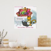 Grappige Poster over Katten op Sociale Media (Keuken)