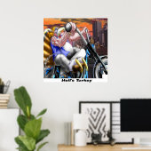 Grappige Poster over Turkije Biker (Thuiskantoor)