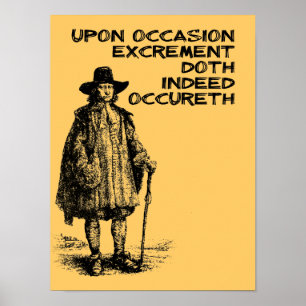 Grappige Poster/ Teken over Poep Poster