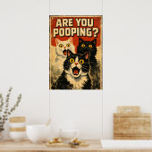 Grappige Poster van Geschokte Katten | Badkamer Hu (Keuken)