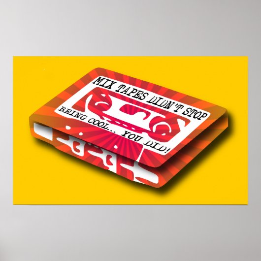 Grappige poster van mix tapes bedrukte aanwijsbord (Voorkant)