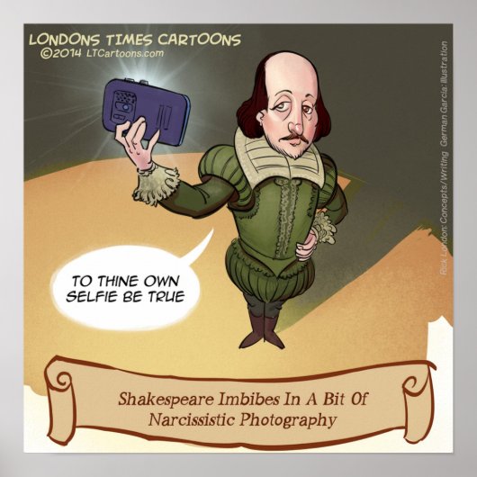 Grappige Poster van Shakespeare Selfie (Voorkant)