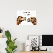 Grappige Poster van Zoenende Kamelen (Thuiskantoor)