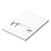 Grappige Postman Cartoon – Mail Levering met een S Notitieblok (Linkerzijde)