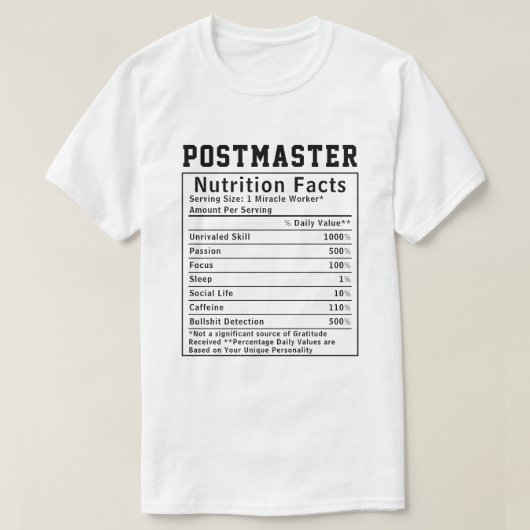 Grappige postmeester voedingsfeiten postkamer cade t-shirt (Design voorkant)