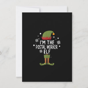 Grappige postwagen postbode postbediende Elf Kerst Kaart