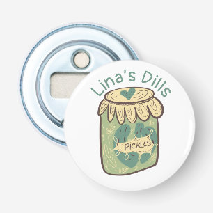 Grappige Pot Augurken Dille Groene Voedsel Liefheb Button Flesopener