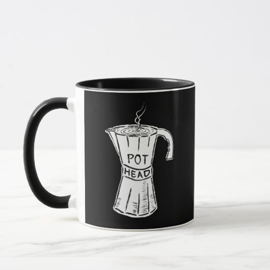 Grappige Pot Head Koffiemok Zwart Mok (Links)