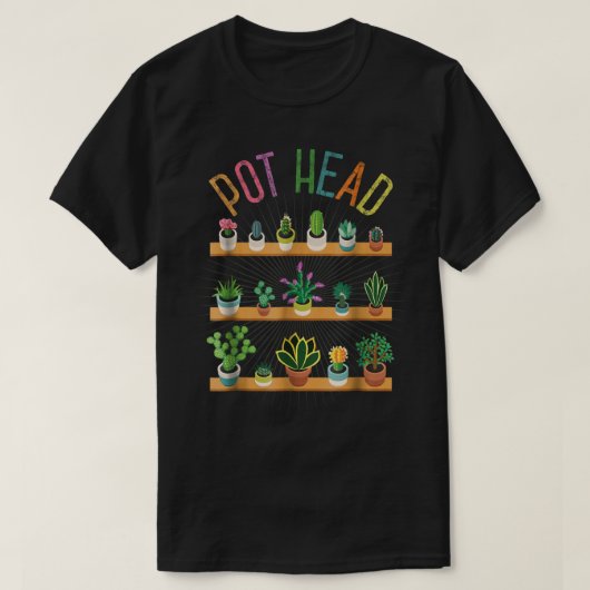 Grappige Pot Hoofd Plantenliefhebber T-shirt (Design voorkant)