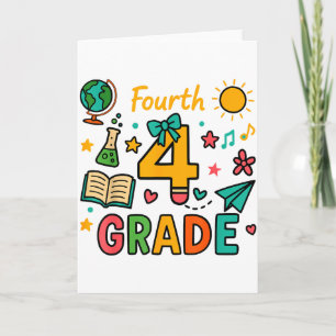 Grappige Potlood Boog Terug naar School Leraar Gra Kaart