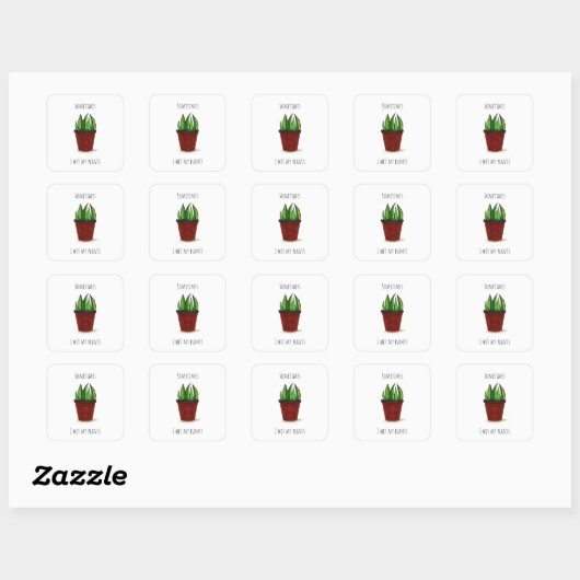 Grappige Potted Plant Sticker (Vel)