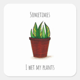 Grappige Potted Plant Sticker