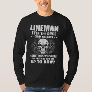 Grappige Power Lineman Elektrische Linesman Duivel T-shirt