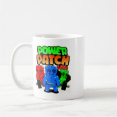 Grappige Power Patch Tilt Halthouding Lichaamstrai Koffiemok (Links)