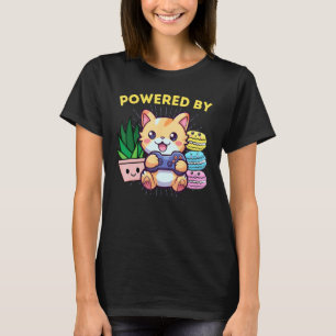 Grappige Powered By Gamer Kat Plant Macaroons T-shirt
