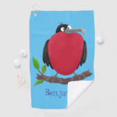 Grappige prachtige fregatvogel cartoon golfhanddoek (Insitu)