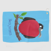 Grappige prachtige fregatvogel cartoon golfhanddoek (Horizontaal)