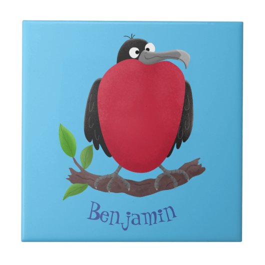 Grappige prachtige fregatvogel cartoon tegeltje (Voorkant)