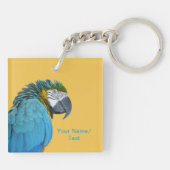 Grappige Praten Papegaaien Cust. Tekst + Kleur Sle Sleutelhanger (Achterkant)