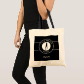 Grappige pratende vogel tegen mij golfer zwart wit tote bag (Voorkant (product))