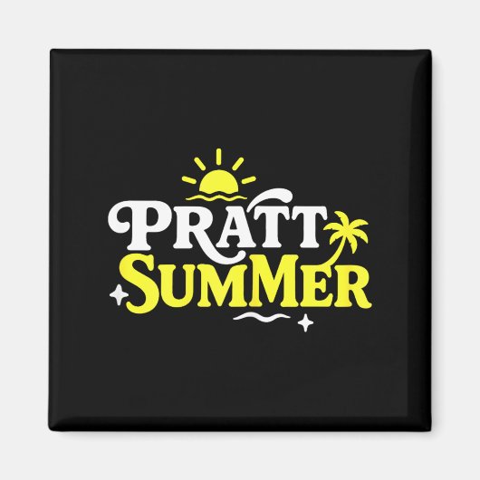 Grappige Pratt Zomer Grafisch Ontwerp Magneet (Voorkant)