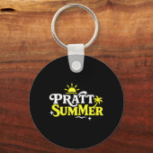 Grappige Pratt Zomer Grafisch Ontwerp Sleutelhanger (Voorkant)