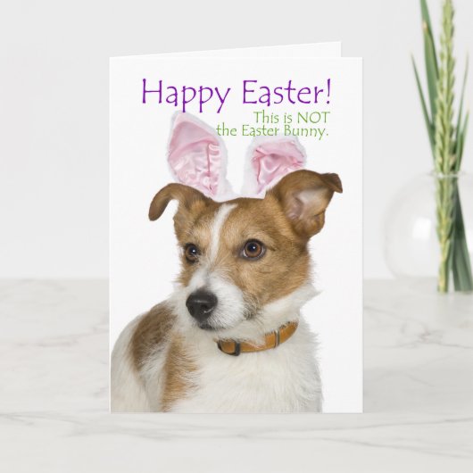Grappige Predikant Russell Terrier Easter Card Feestdagen Kaart (Voorkant)