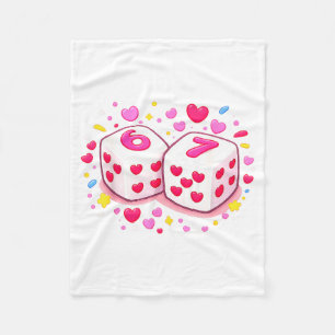 Grappige Preppy 67 Valentijn Zes Zeven Dobbelstene Fleece Deken