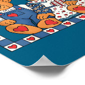 Grappige Preppy 90s Frame Teddybeer Poster (Hoek)