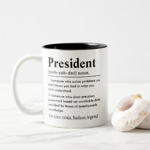 Grappige President Definitie Tweekleurige Koffiemok