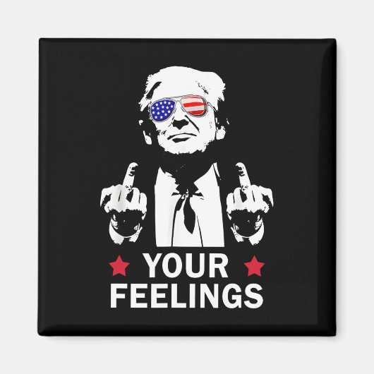 Grappige President Donald Trump Middelvinger Magneet (Voorkant)