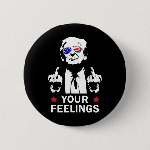 Grappige President Donald Trump Middelvinger Ronde Button 5,7 Cm