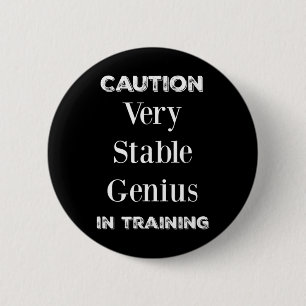 Grappige President Trump Zeer Stabiel Genie Ronde Button 5,7 Cm